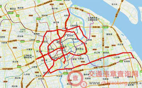 上海高架限行范围图图片